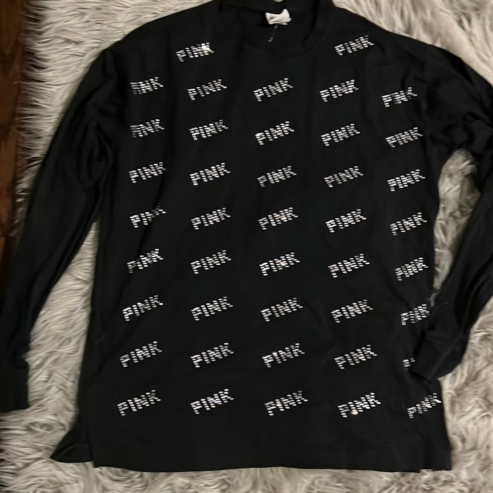 Bling long sleeve Pink shirt